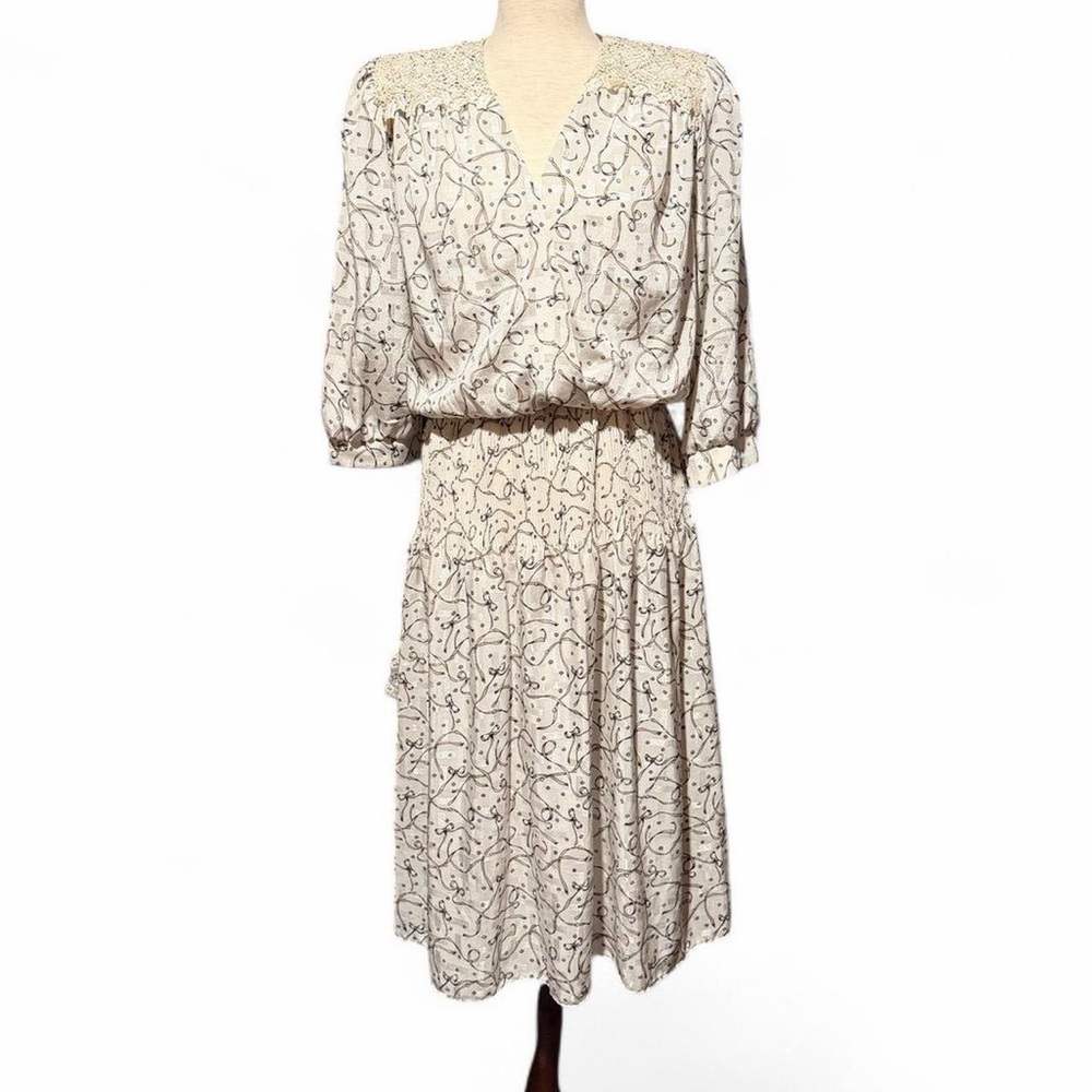 Perceptions bow print  Midi Dress